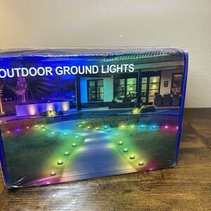 50ft RGB Outdoor Ground Lights IP67 Color Changing Pathway Garden Yard Lawn Deco